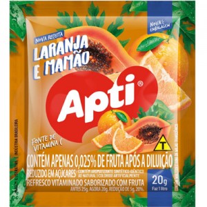 Suco em Pó de Laranja c/ Mamão 20g Apti