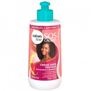 Creme p/ Pentear Cachos Ricino e Queratina 300ml Salon Line