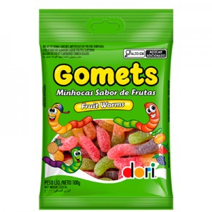Minhocas de Frutas 100g Gomets Dori