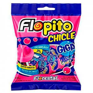 Pirulito Tutti-Frutti Chicle Giga 600g Flopito