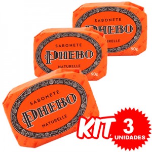 (Kit 3 Unidades) Sabonete Naturelle 90g x 3 - Phebo