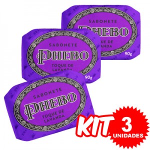 (Kit 3 Unidades) Sabonete Toque de Lavanda 90g x 3 - Phebo