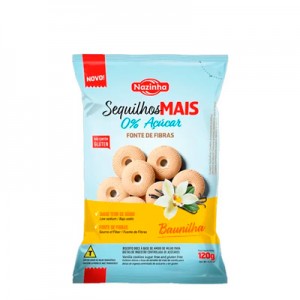 Sequilhos de Baunilha 0% Açúcar 120g Nazinha