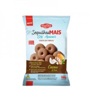 Sequilhos de Cacau e Coco 0% Açúcar 120g Nazinha