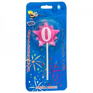 Vela Estrela Nº0 Rosa Festhamires 