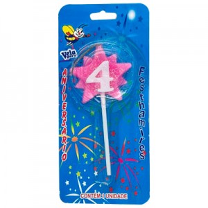 Vela Estrela Nº4 Rosa Festhamires 