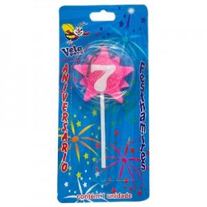 Vela Estrela Nº7 Rosa Festhamires 