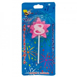 Vela Estrela Nº8 Rosa Festhamires 